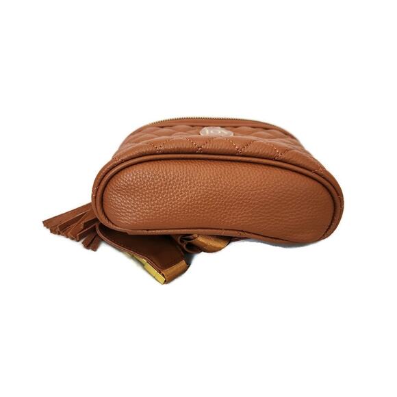 Joy Mangano Women's Brown Quilted Leather Fany Pack - Picture 4 of 6